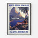 Vintage matkailujuliste Etelänmeren saaret Pan American