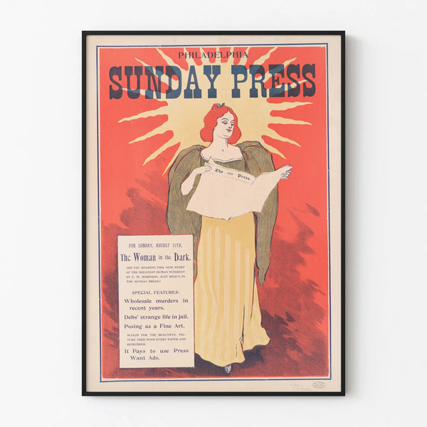 Vintage Philadelphia Sunnuntai Lehti - Nainen pimeässä
