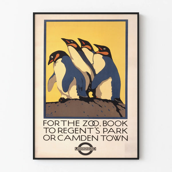 Vintage pingviinijuliste eläinaiheiseen seinäkoristukseen