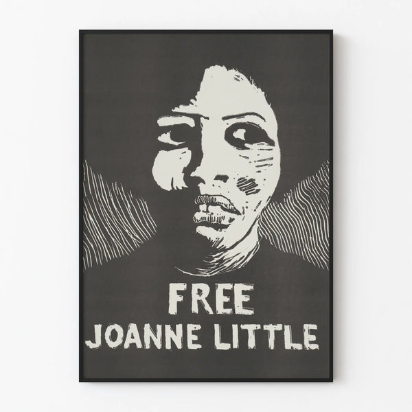 Seinäkoristejuliste Free Joanne Little mustavalkoinen