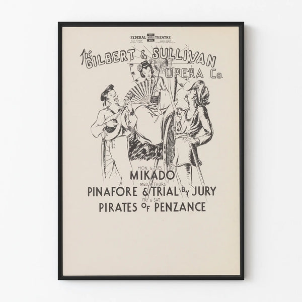 Vintage juliste oopperasta Gilbert & Sullivan seinäkoriste
