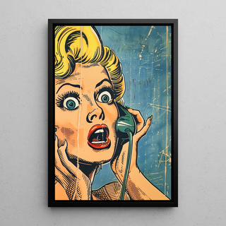 Tableau Pop Art - Surprise au Téléphone | Reproduction Tableau Décoration murale affiche copie