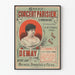 Vanha juliste Suurkonsertti Pariisilainen Mme Demay 37 Faubourg Saint-Denis