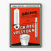 Vintage lääketieteellinen juliste Grippo Vaclydun influenssaan