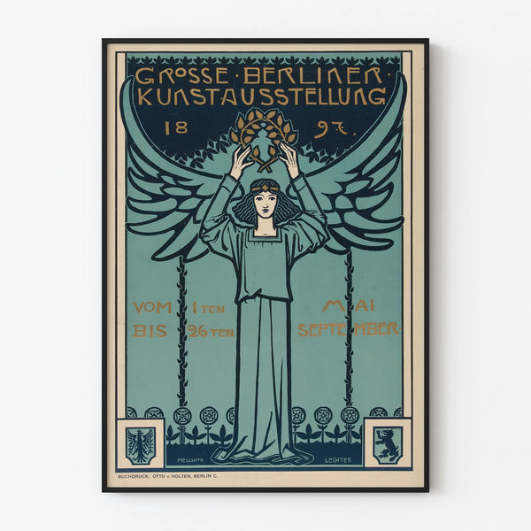 Vanha juliste Berliinin taidenäyttelystä 1897, jugendtyyli