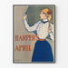 Vintage Harper's huhtikuun juliste - Naiskuvaelma retrotyylisessä eleganssissa