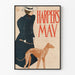 Vintage Harper's May -juliste elegantin naisen ja vinttikoiran kanssa