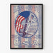 Amerikkalainen patriotinen vintagejuliste merimiehellä ja Yhdysvaltain lipulla