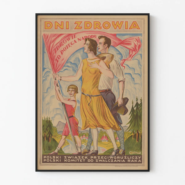 Vintage juliste Terveyspäivät - Inspiroiva seinäkoriste Artem Legrand