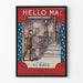 Vintage juliste Hello Ma - Sotilasteemainen nostalginen seinäkoristelu
