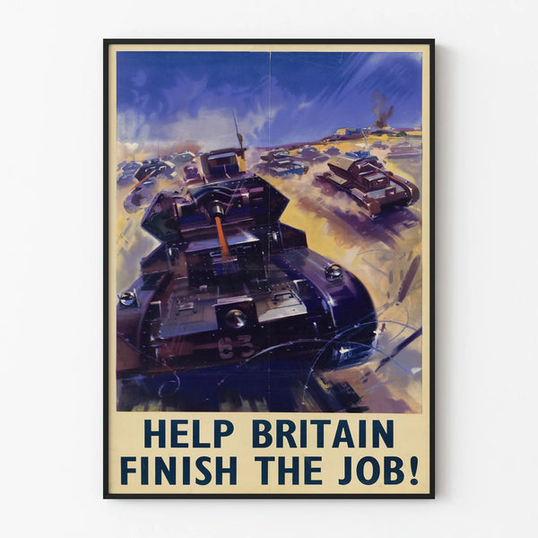 Vintage juliste sisäseinälle sota - Auta Britanniaa saamaan työ päätökseen