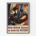 Vintage-Britannian Guayanan juliste Työskentely voiton puolesta