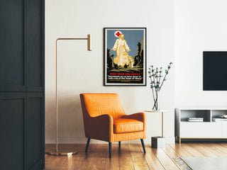 Vintage juliste Punaisen Ristin avustuksesta Kristuksen hahmolla