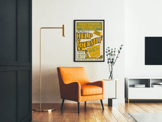 Vintagejuliste Help Yourself - Teatterin retroseinäkoristelu