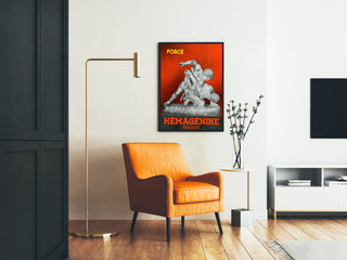 Vintage juliste Hémagénine Giraud Voima Veistos Antiikki