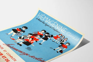 Vintage juliste Hémagénine Giraud - Retromainen kouluseinäkoriste