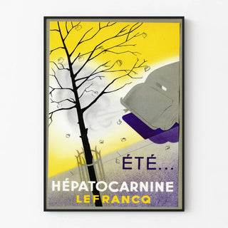 Vintage juliste Hépatocarnine kesä seinäkoriste