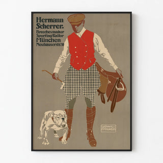 Vintage Hermann Scherrer urheilutakki juliste Münchenistä