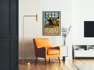 Vintage Hero Land - Historiallinen sotilasnäytös juliste