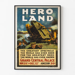 Vintage Hero Land - Historiallinen sotilasnäytös juliste