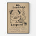 Koristejuliste vintage His Lordship's Leopard