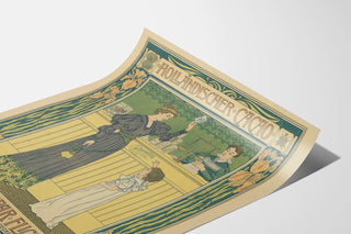Vintage Hollantilainen Kakaoposti - Retro Art Nouveau -seinän koristejuliste
