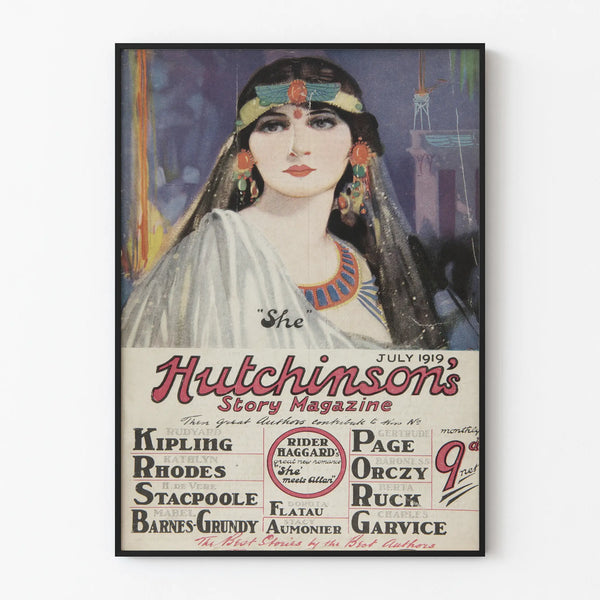 Vintage juliste Hutchinson's Story Magazine -heinäkuu 1919