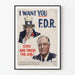 Vintage juliste I Want You F.D.R. seinäkoristeluun