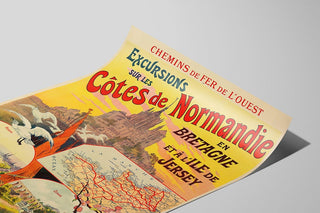 Trains Normandie Bretagne | Reproduction d affiche ancienne