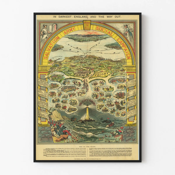 Vintage juliste sosiaalinen kampanja Pelastusarmeija - historiallinen seinäkoriste