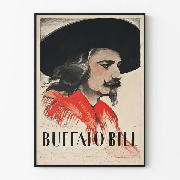 Buffalo Bill -muotokuva vintage juliste seinäkoristeluun