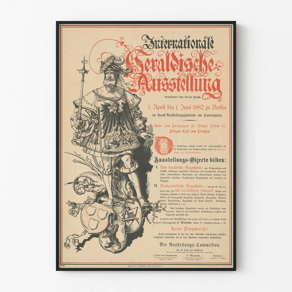Vanha juliste Kansainvälinen Heraldinen Näyttely Berliinissä 1882