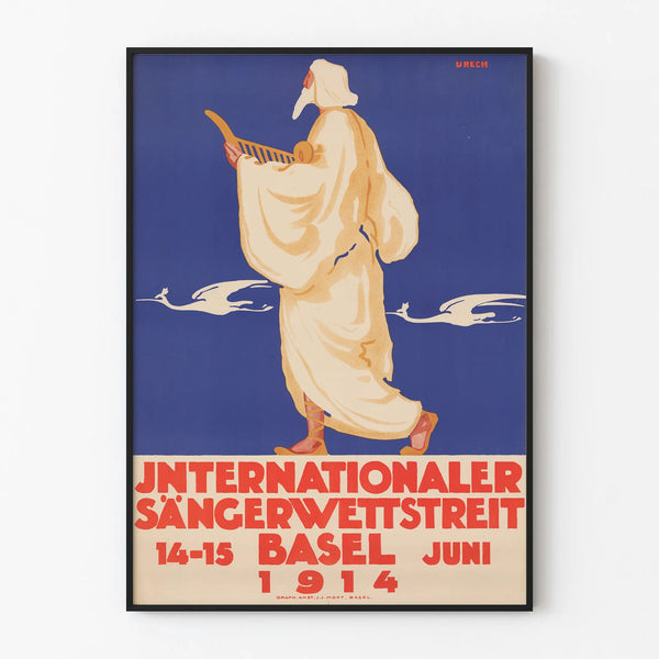 Vintage juliste Kansainvälinen laulajien kilpailu Basel 1914