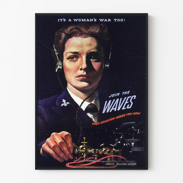 Vintage propagandajuliste « Liity aaltoihin » - retroseinäkollaite naisille