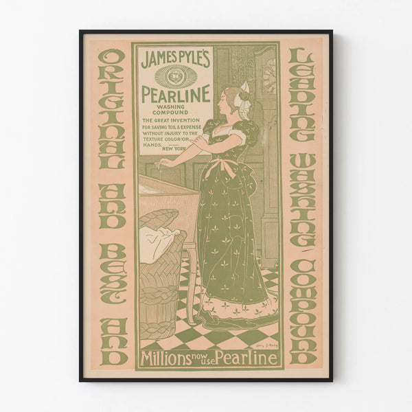 Vintage mainosjuliste James Pyle's Pearline -pesuaineaine