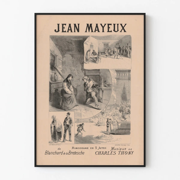 Vintage-mimodramajuliste Jean Mayeux, Blanchard ja Charles Thony