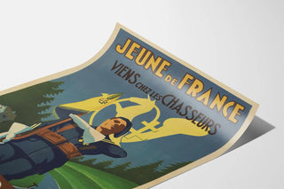 Vintage-sotilasarvostus Juliste Nuori Ranskasta 10. BCP Neuville-sur-Ain
