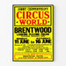 Vintage juliste Circus World - Jimmy Chipperfield Brentwoodissa
