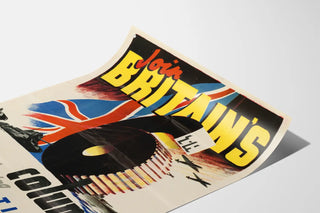 Vintagepatriotinen juliste « Liity Britannian riviin »