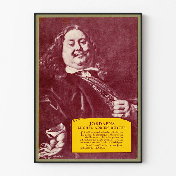 Jordaanen Michel Adrien Ruyterin vintage-porträtin juliste
