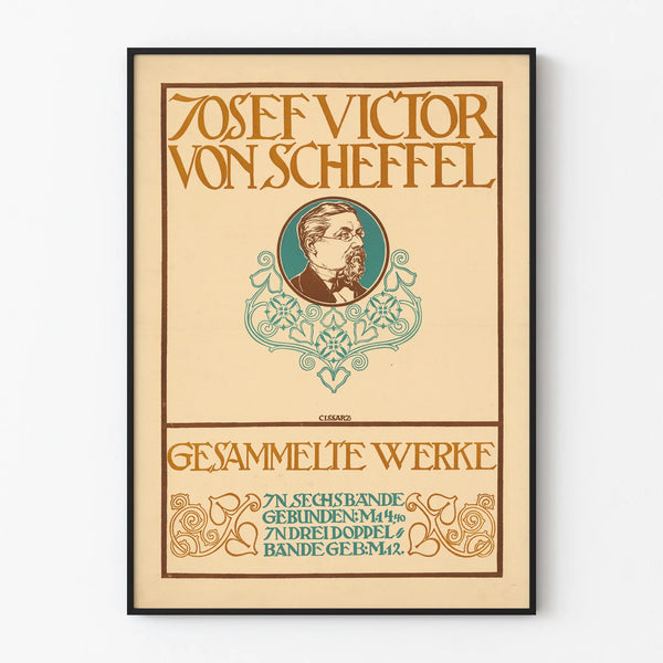 Vintage Juliste Josef Victor von Scheffel Teokset kokonaisuudessaan