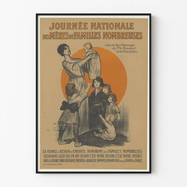 Vintage juliste Monien perheiden äitienpäiväpäivä