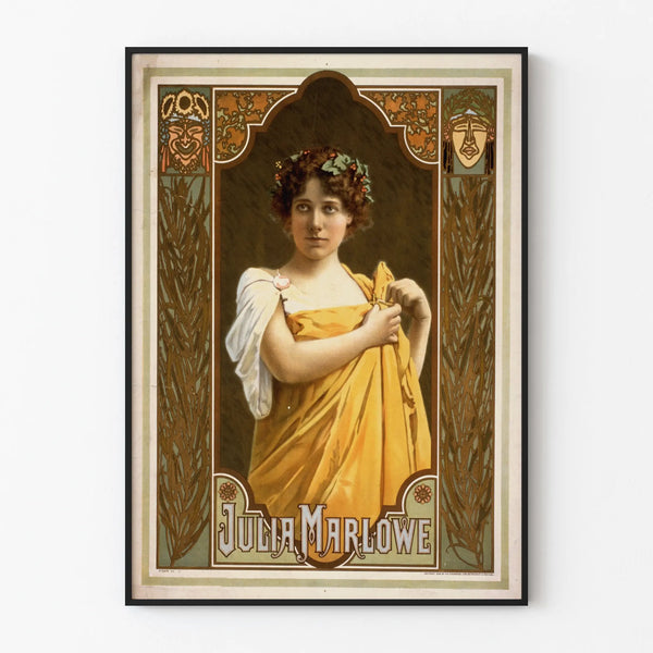 Vintage Julia Marlowe -tyylinen art nouveau -juliste