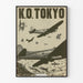 Vintage juliste pommituksesta K.O. Tokio - historiallinen seinäkoristelu