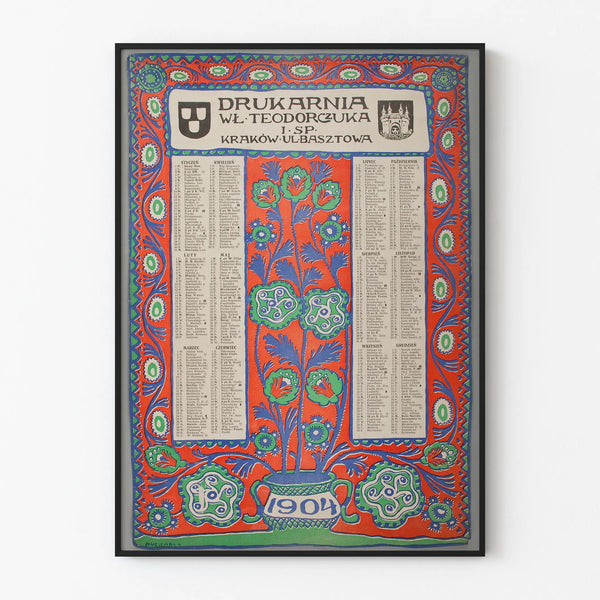 Juliste Kalenteri 1904 puolalaisessa art nouveau -tyylissä