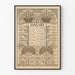 Juliste Kalenteri tammikuu vintage 1898 kukkakuviolla Art Nouveau