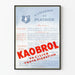 Vintage Kaobrol -juliste ravintolan ruokalistan seinäkoristeeksi