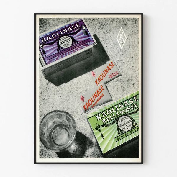 Vintage-mainosjuliste Kaolinase seinäkoriste