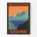 Vintageintilainen Intian valtion rautateiden Kashmir vuoristo juliste
