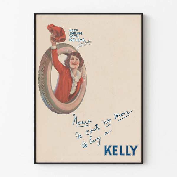 Kellys vintage mainosjuliste seinäkoristukseen